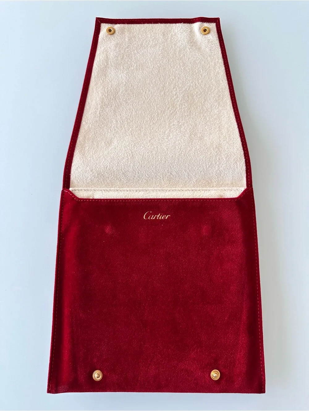 Cartier Red Velvet Pouch with Necklace Holder